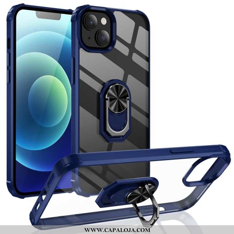 Capa Para iPhone 14 Transparente Com Suporte De Anel