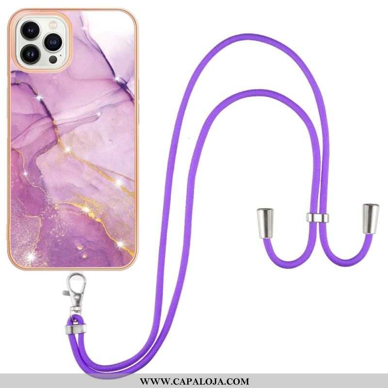 Capa Para iPhone 15 Pro Max De celular Cordão Marmorizado