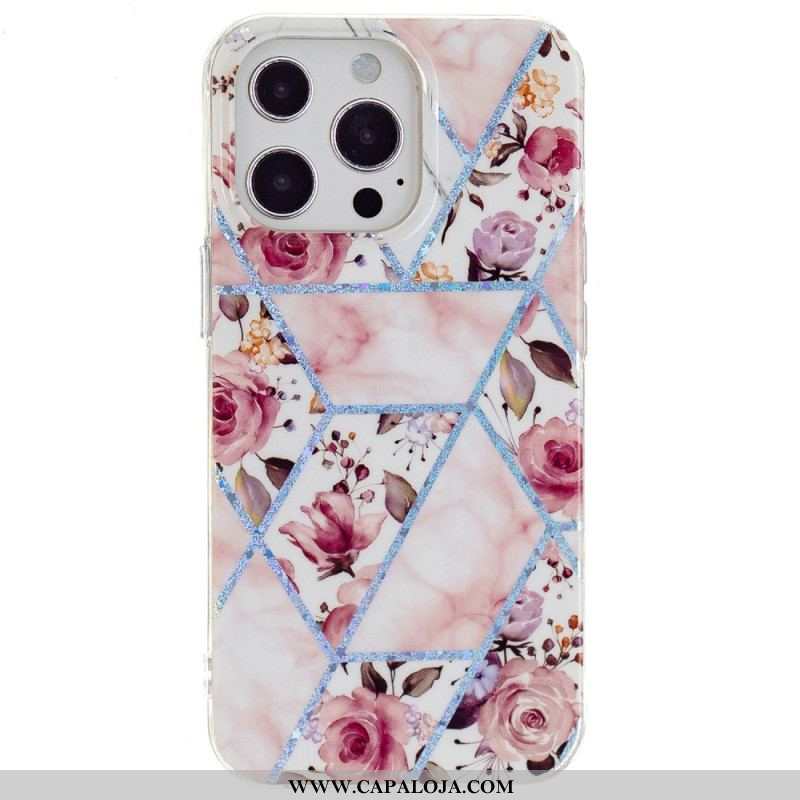 Capa Para iPhone 15 Pro Max Mármore Floral