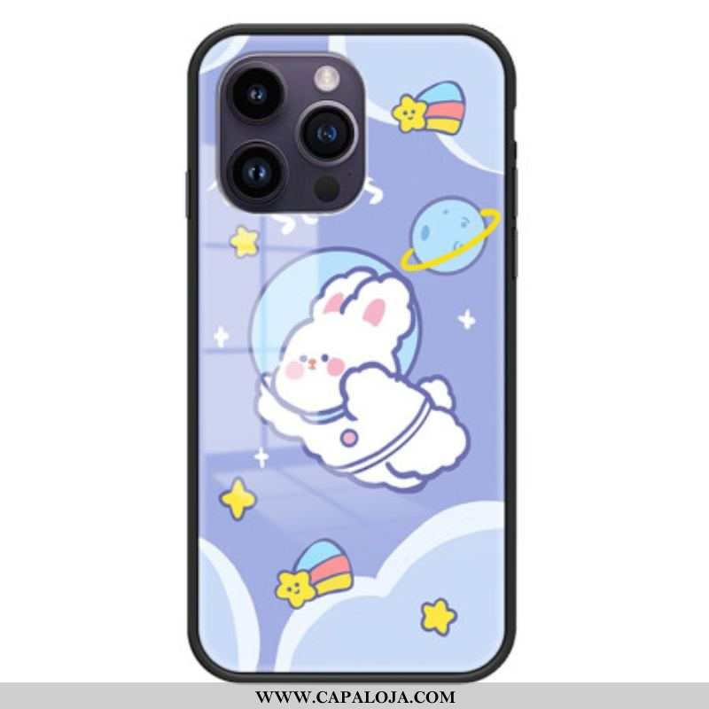Capa Para iPhone 15 Pro Max Vidro Temperado Coelho Aeroespacial